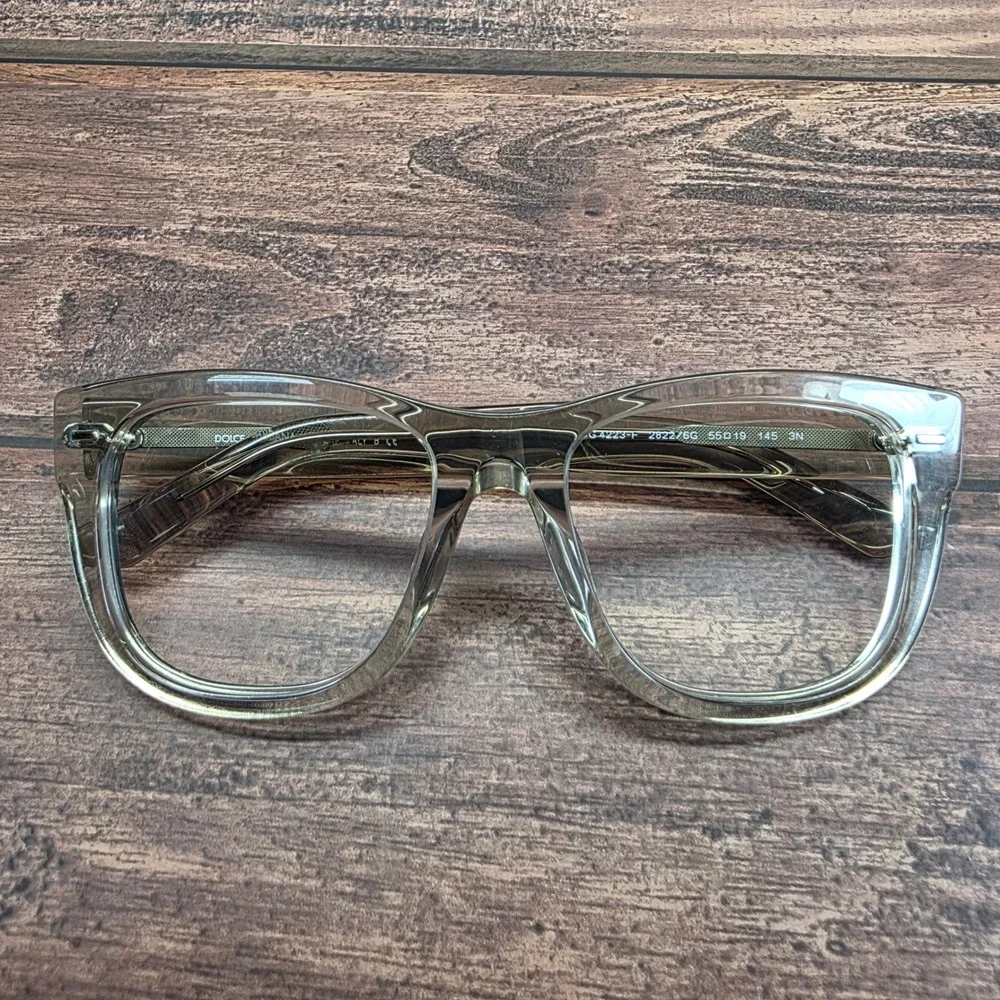 Dolce & Gabbana DG 4223-F Transparent Grey Square Eyeglasses 55-19-145 Italy